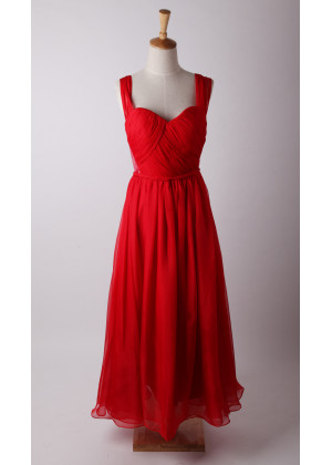 Red Purple Pink Green Backless Chiffon Long Bridesmaid Dress